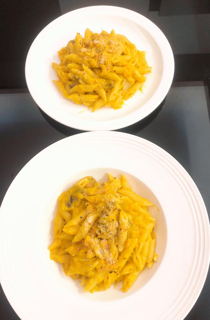 浓情南瓜汁鸡肉意大利面