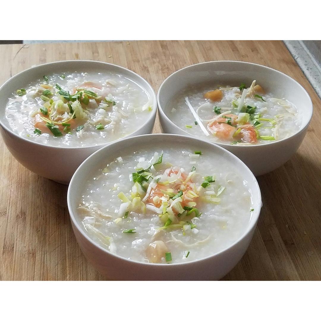 鲜虾瑶柱鸡丝粥