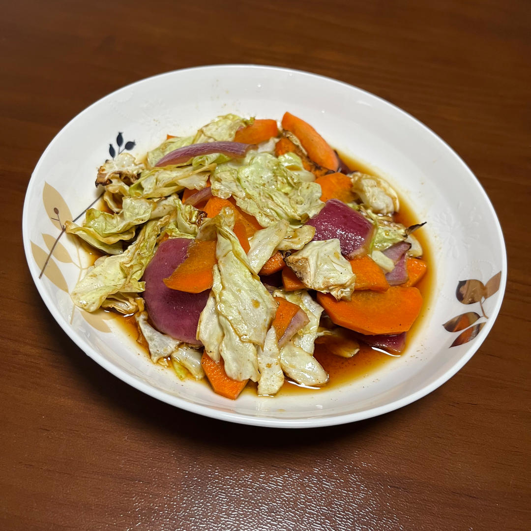 巨好吃😋空气炸锅包菜 ，烧烤摊味道~