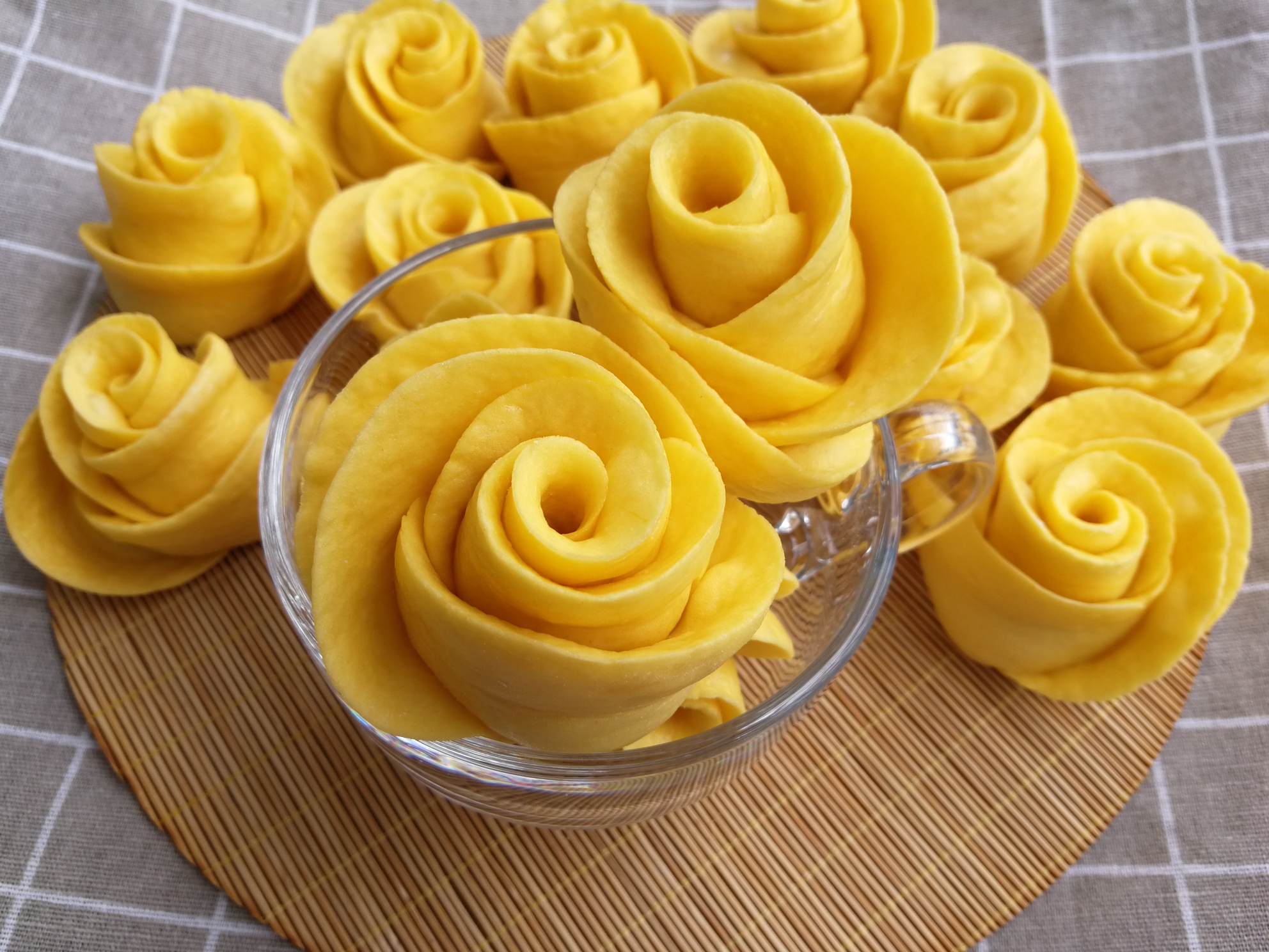 南瓜玫瑰馒头（一次发酵法）的做法