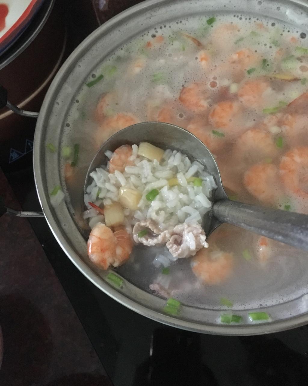 鲜虾干贝粥