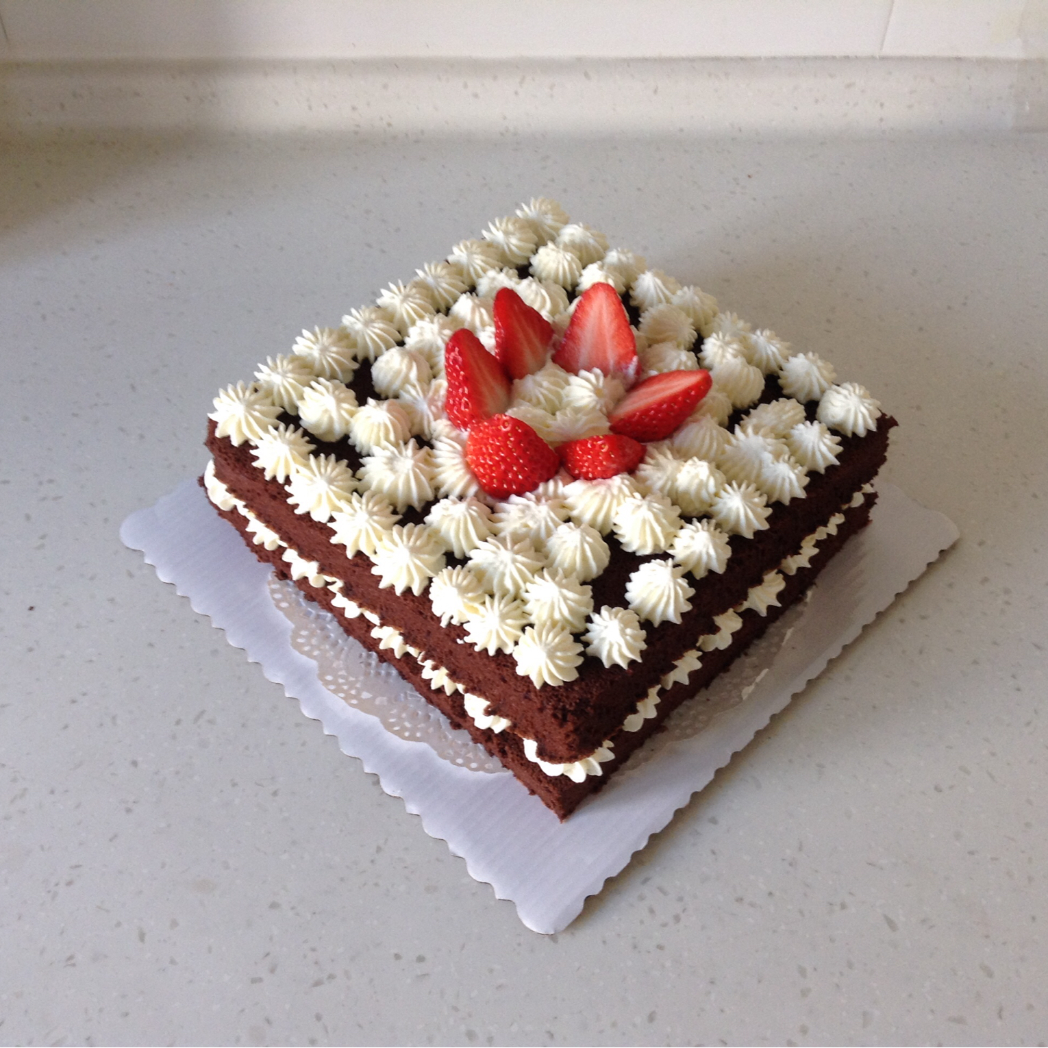 lvlv做的可可方形装饰蛋糕