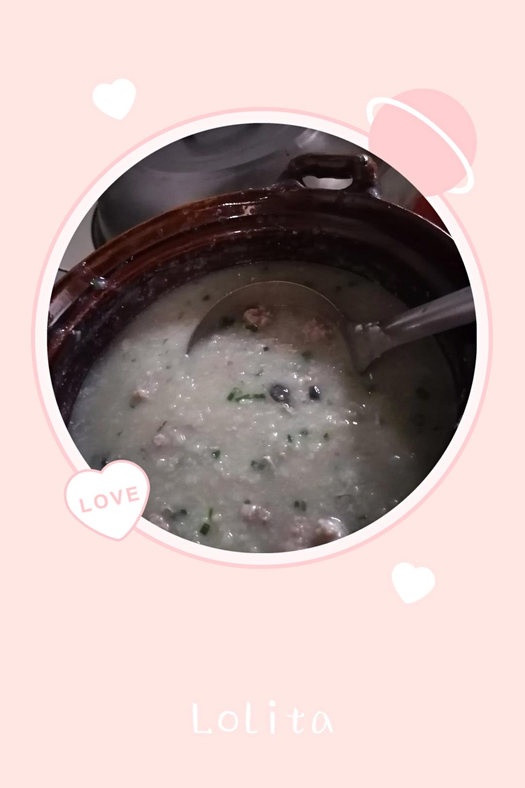 妈妈👩教我做的皮蛋瘦肉粥🥣简单快捷美味😋