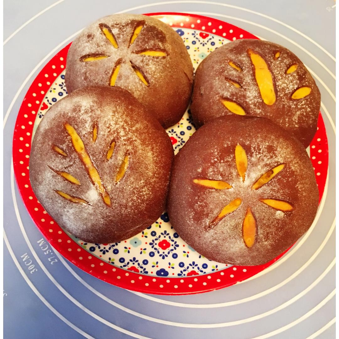 夕颜_韩丽做的南瓜可可软欧