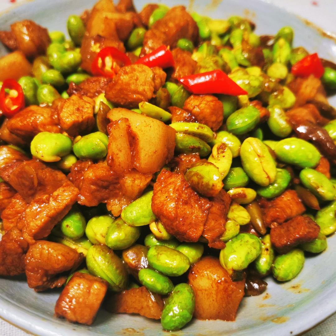 毛豆炒肉