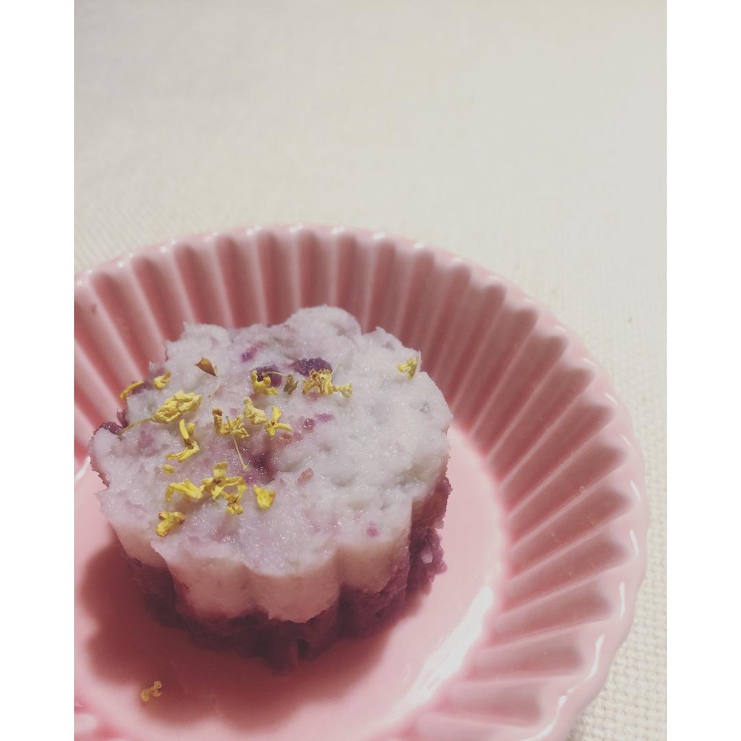 桂花山药紫薯糕