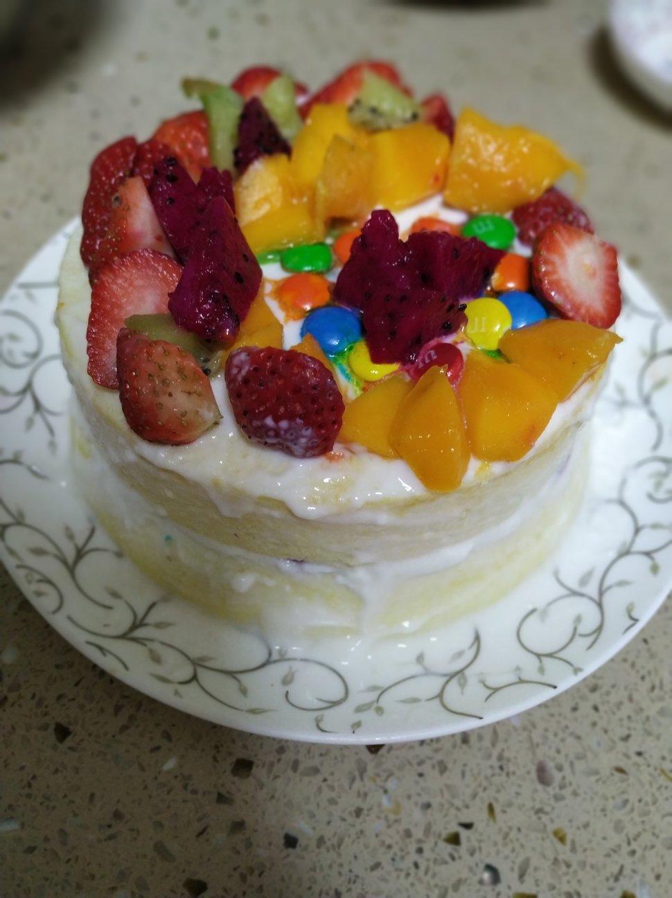 抹茶味的小蛋糕做的空气炸锅6寸戚风蛋糕