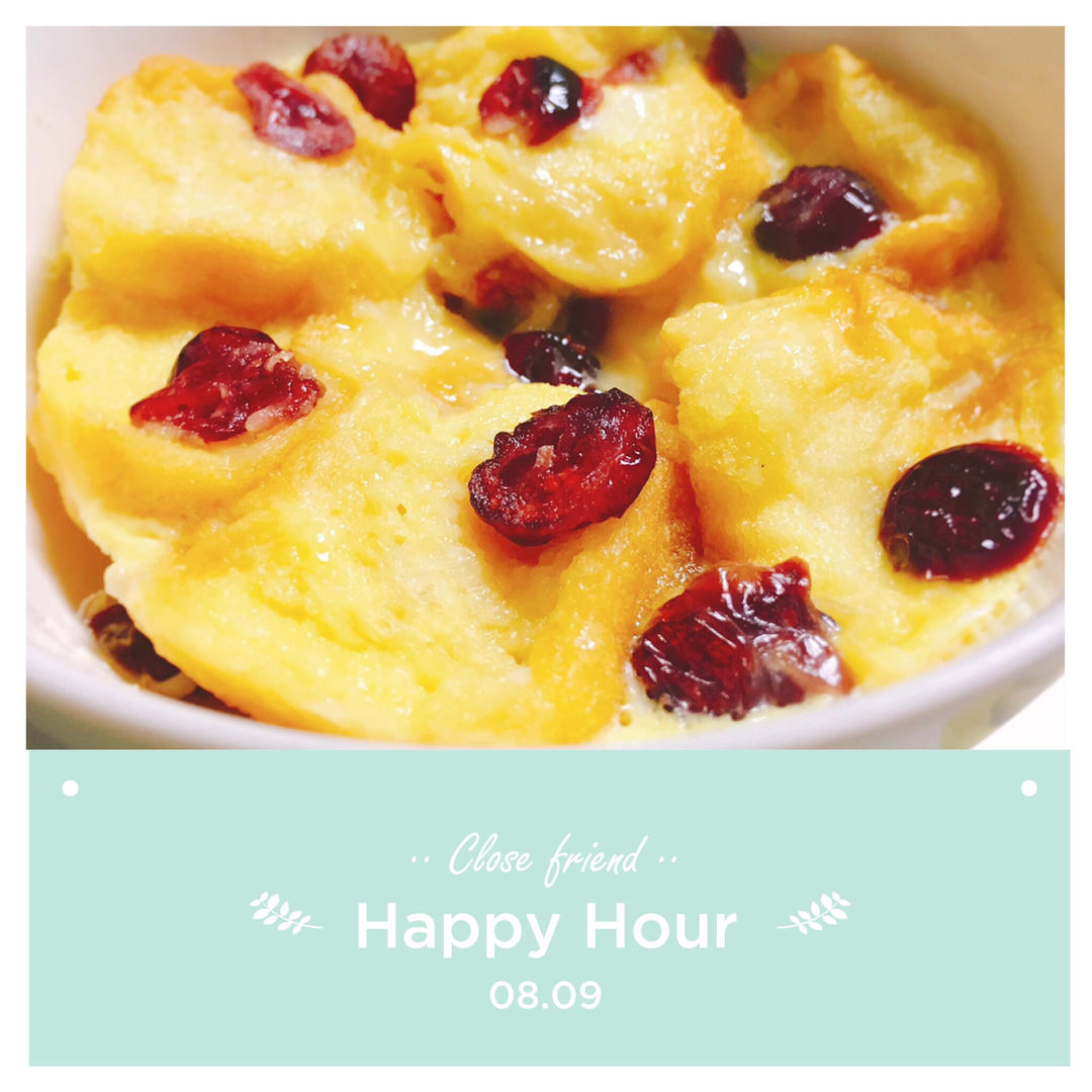 快手早餐—微波版葡萄干吐司布丁