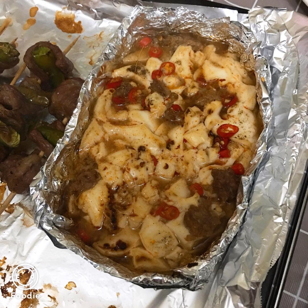 烧烤摊的招牌———锡纸烤豆腐