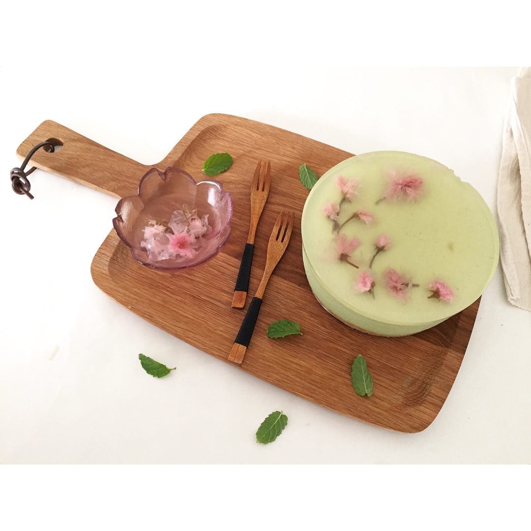 【i烘焙】樱花抹茶冻芝士