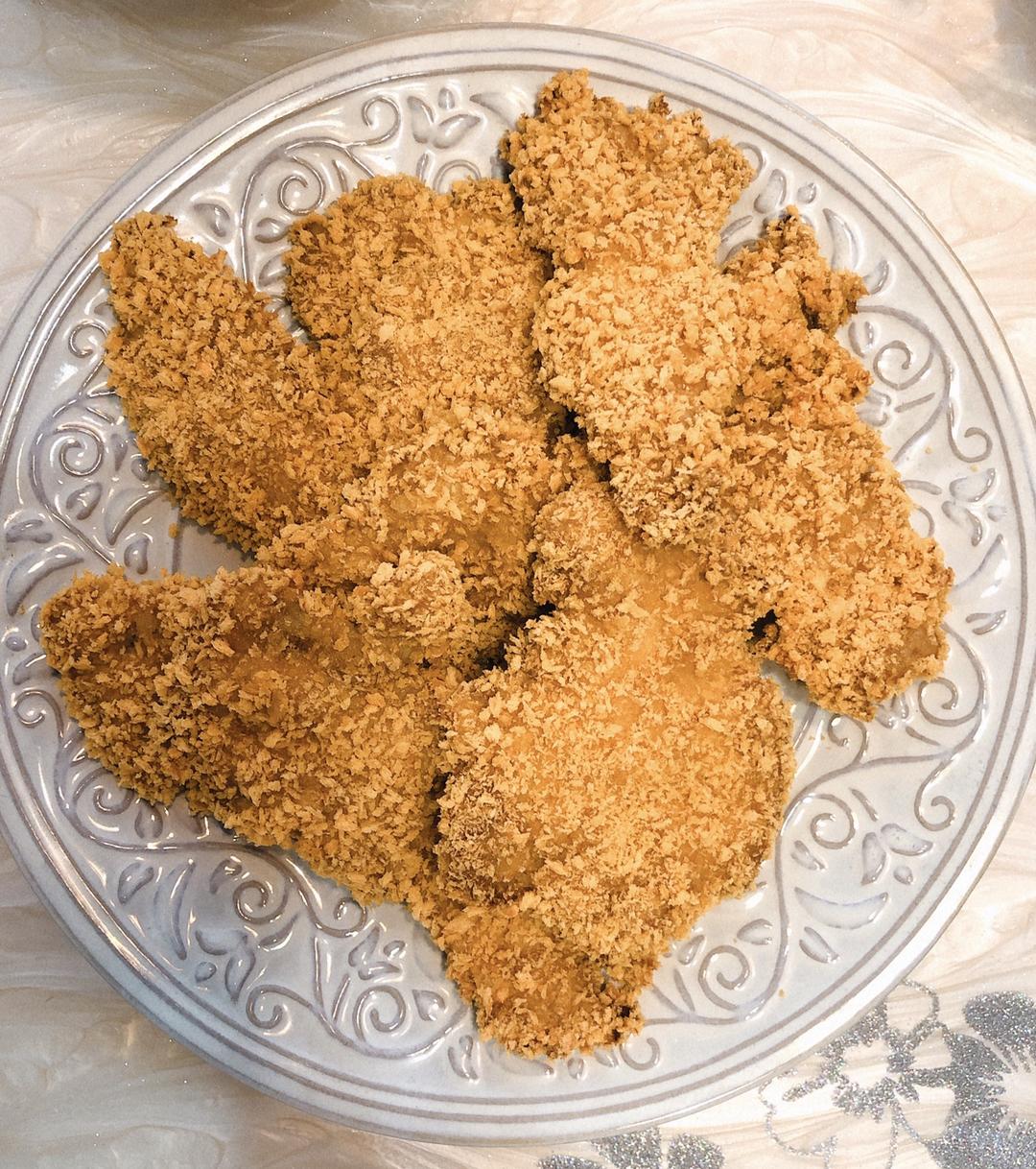 无油烤鸡排（面包糠鸡胸肉）
