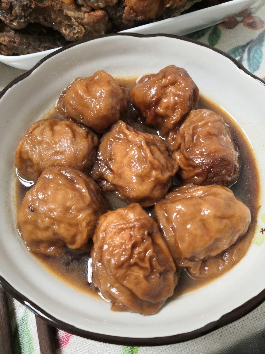 红烧油面筋塞肉