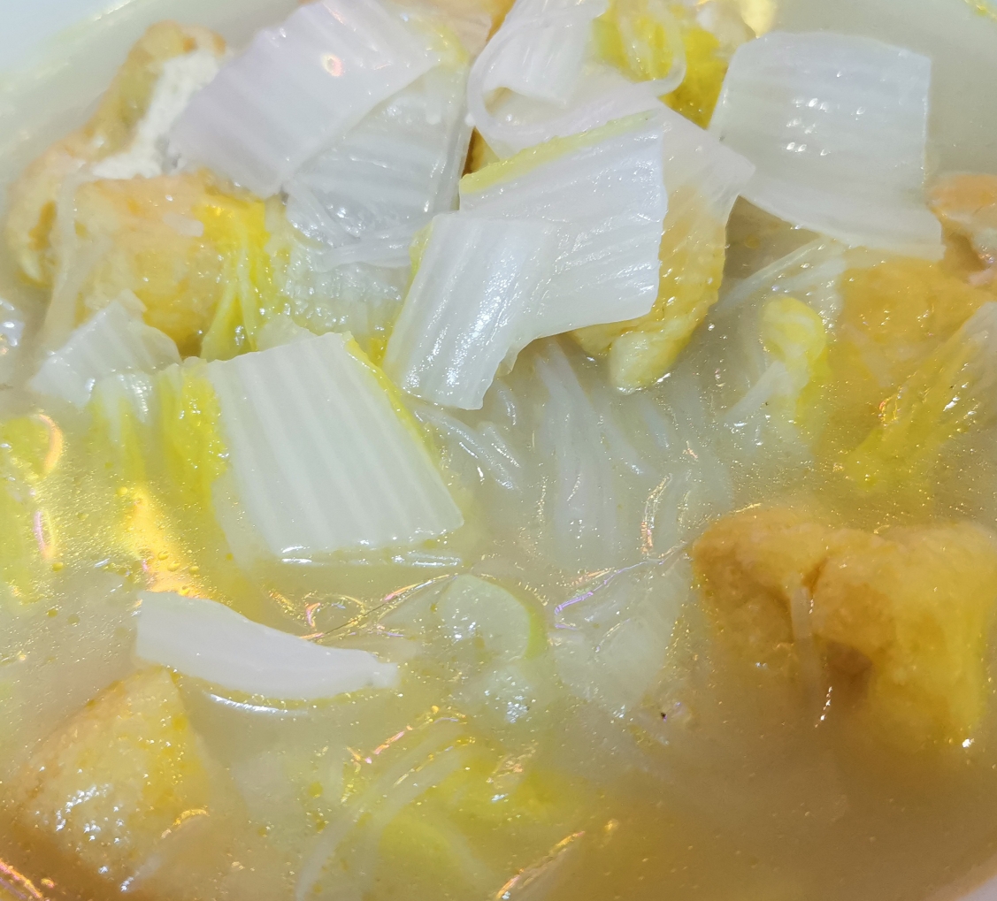 简易版油豆腐粉丝汤