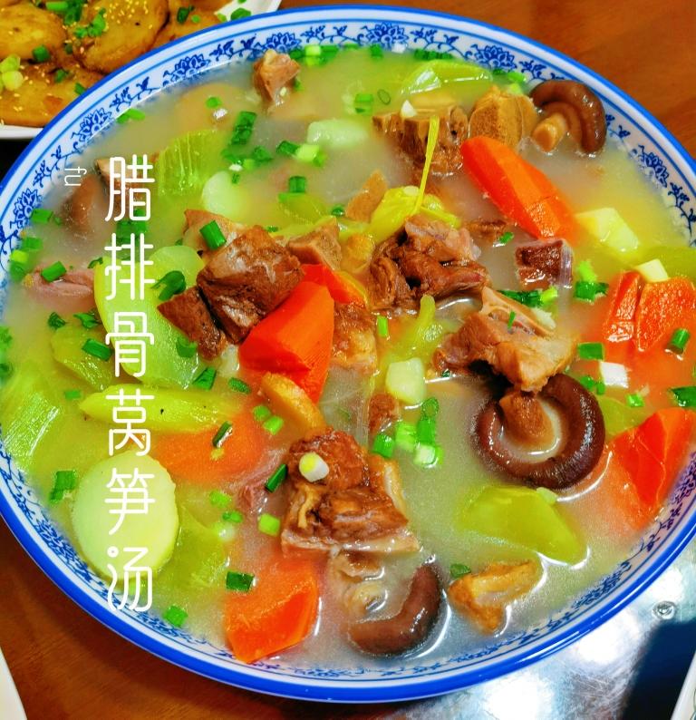 腊排骨莴笋汤的做法