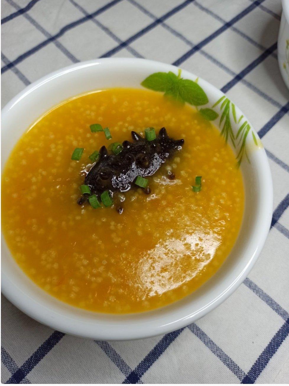 线线3896做的营养丰富小米海参粥老少皆宜