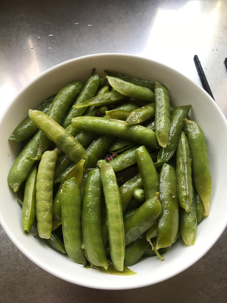 好吃的煮豌豆荚
