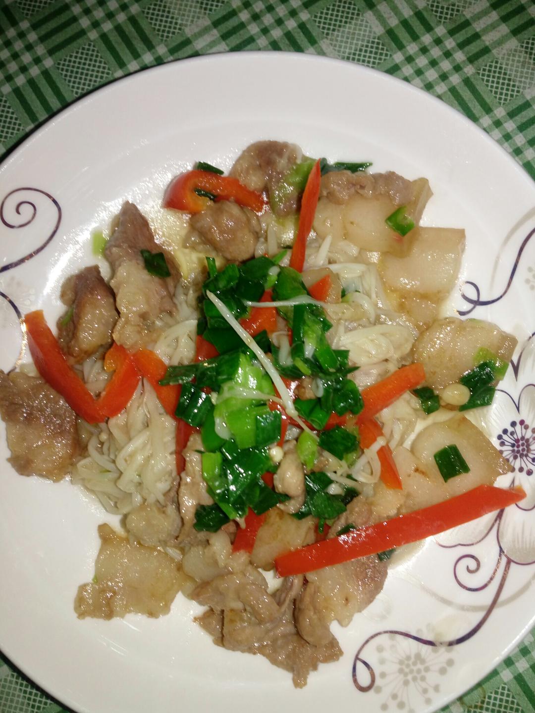 肉炒金针菇
