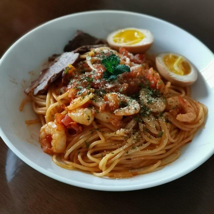 鲜虾番茄意面