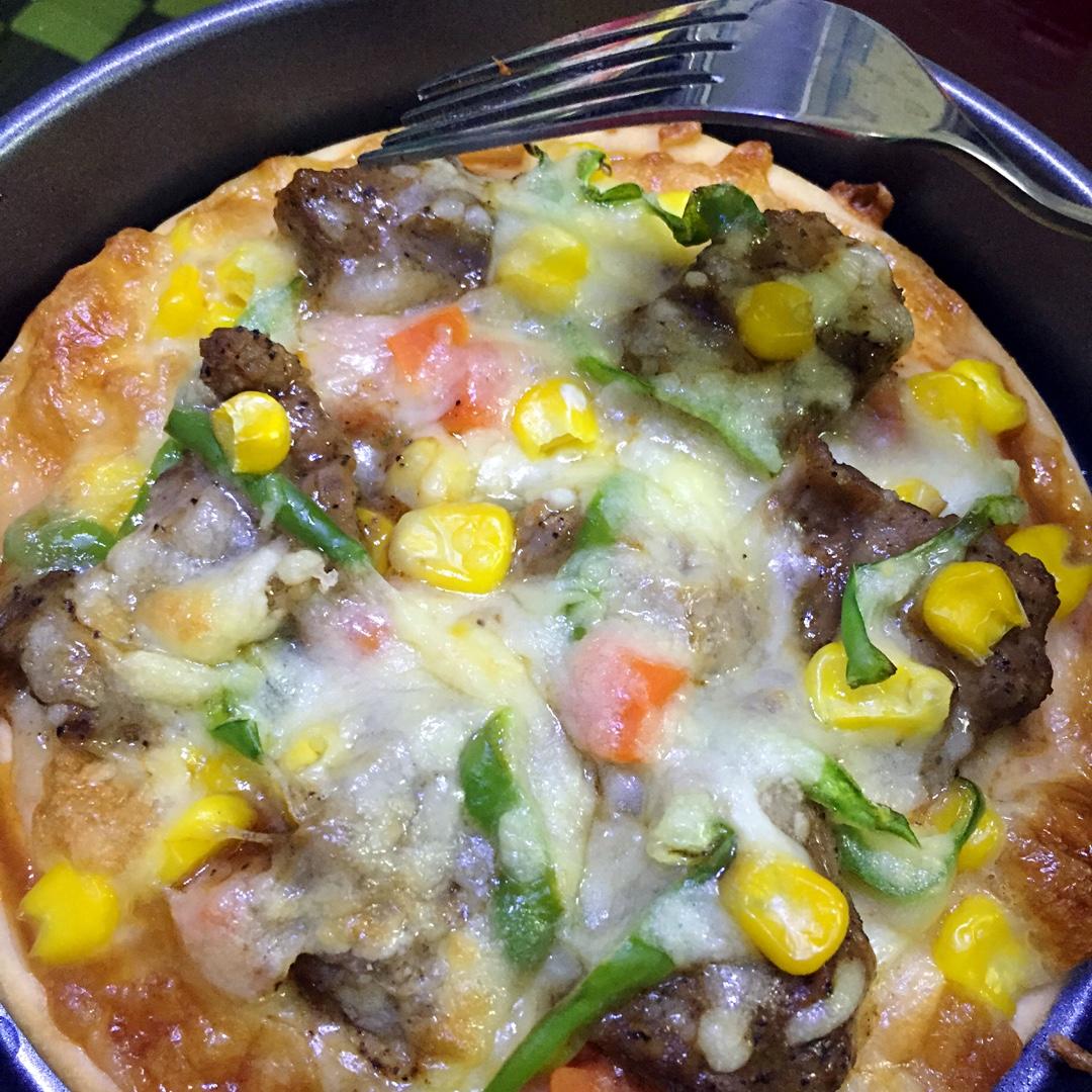 好吃的牛肉披萨