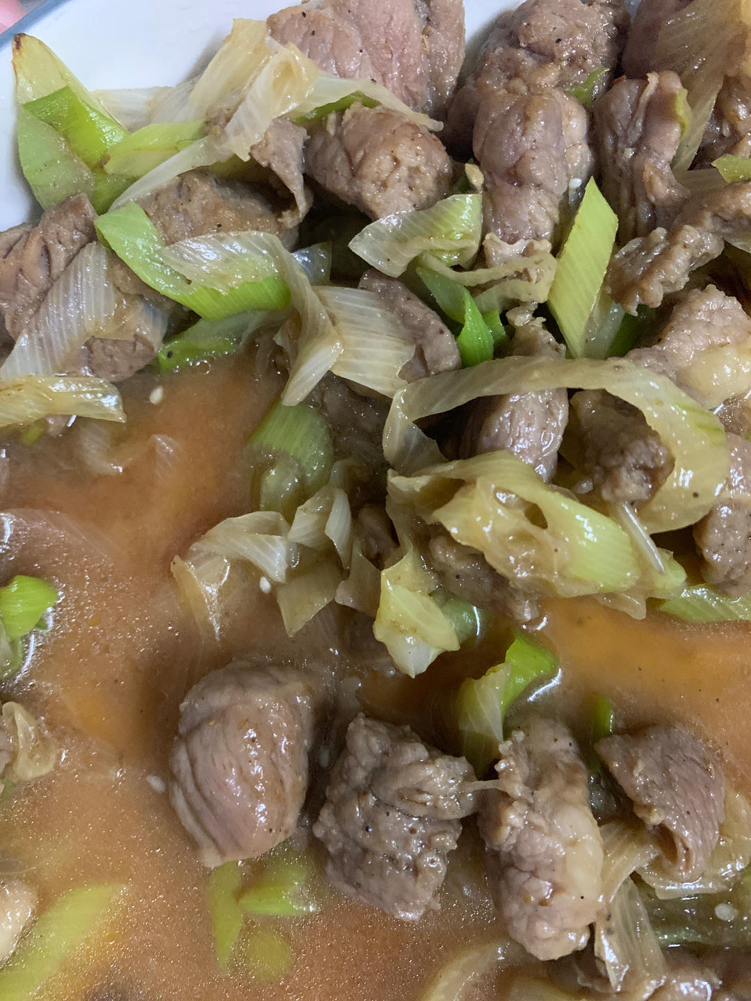 孜然大葱炒牛肉