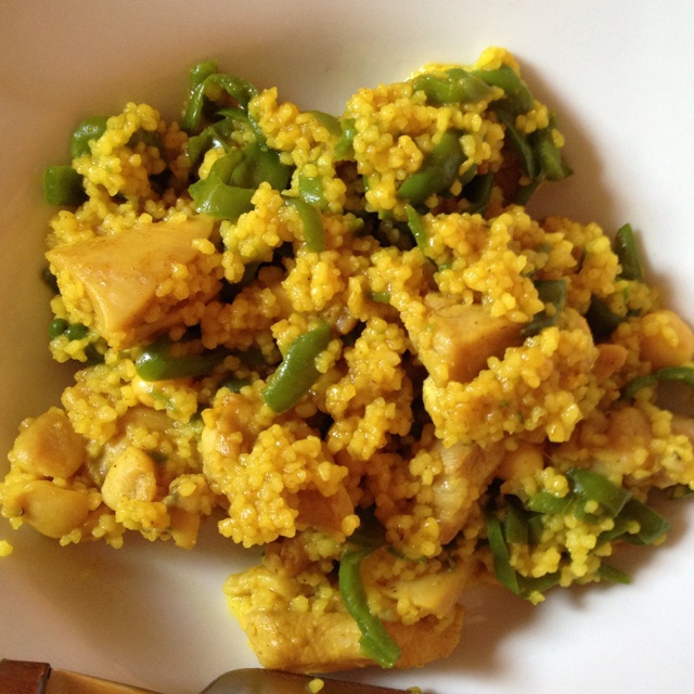 甜椒紫甘蓝焖couscous（古斯米）