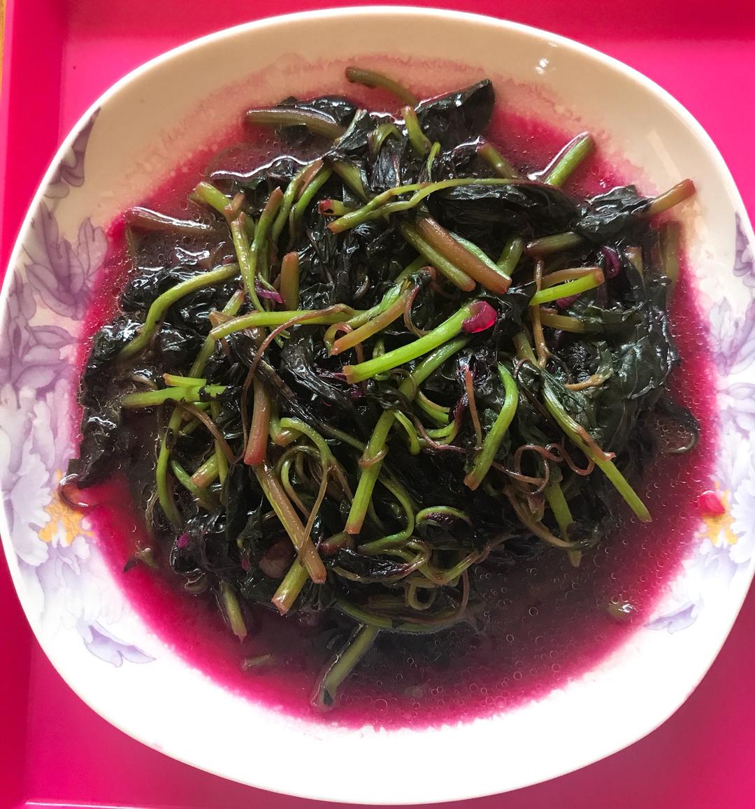 蒜茸炒红苋菜