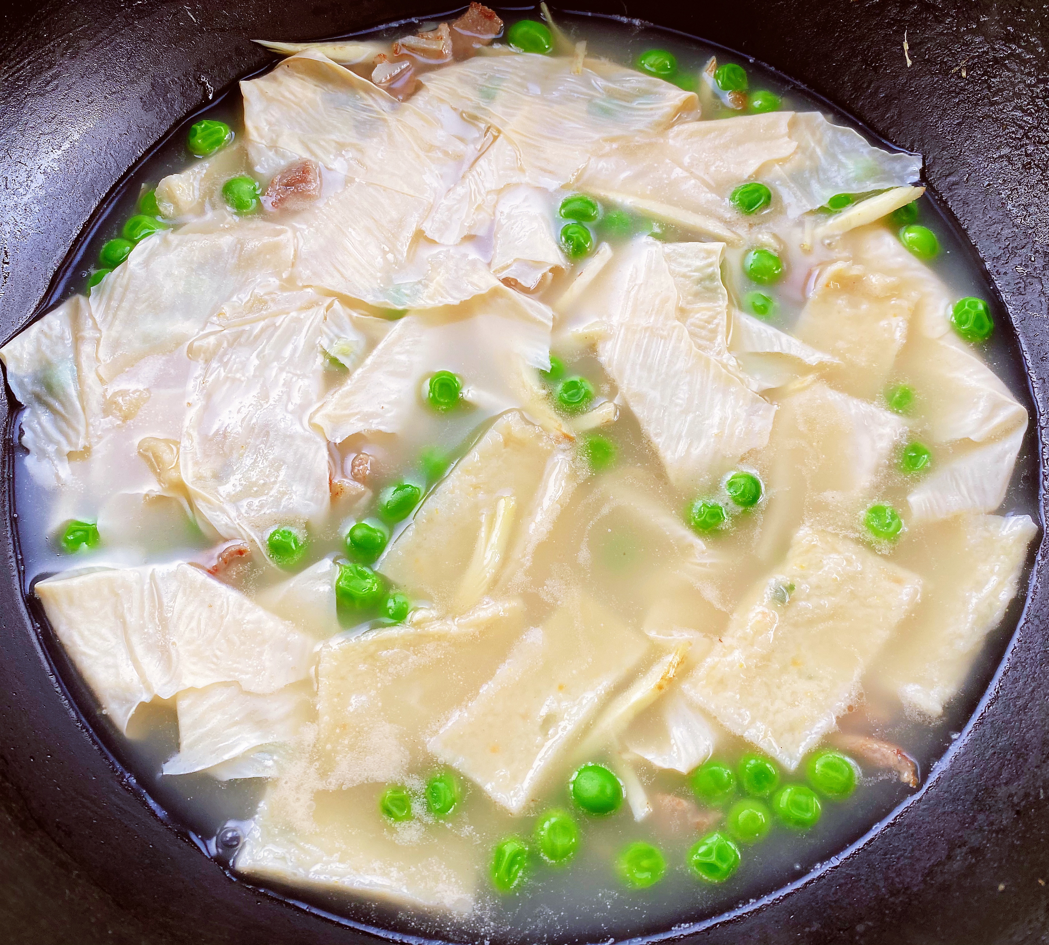 “小清新”水果豆腐衣汤的做法