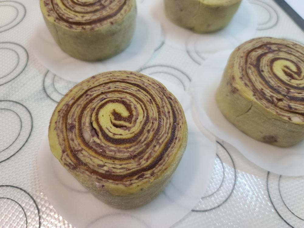 🪭抹茶豆沙千层卷○包子馒头系列