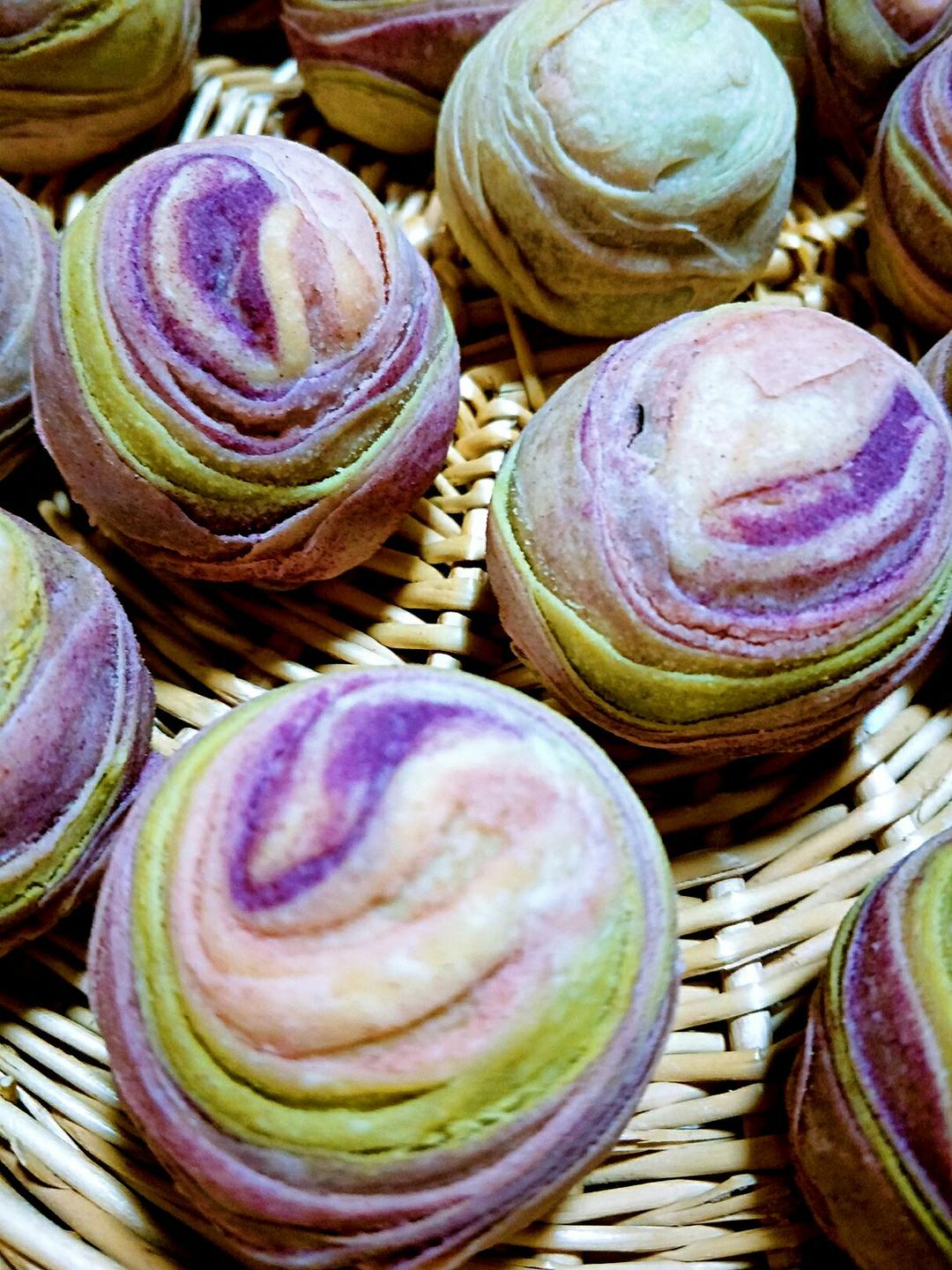 彩虹渐变蛋黄酥（无需揉出膜）