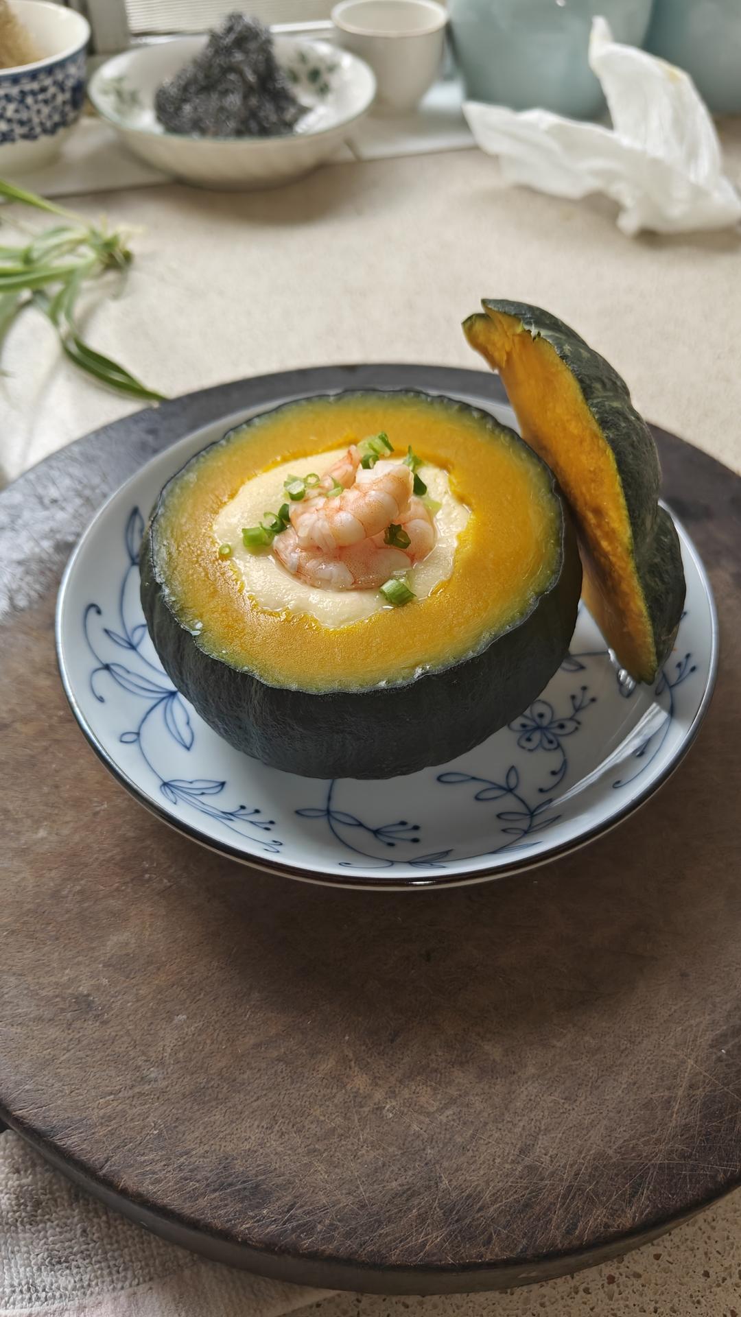 贝贝南瓜虾仁蛋羹