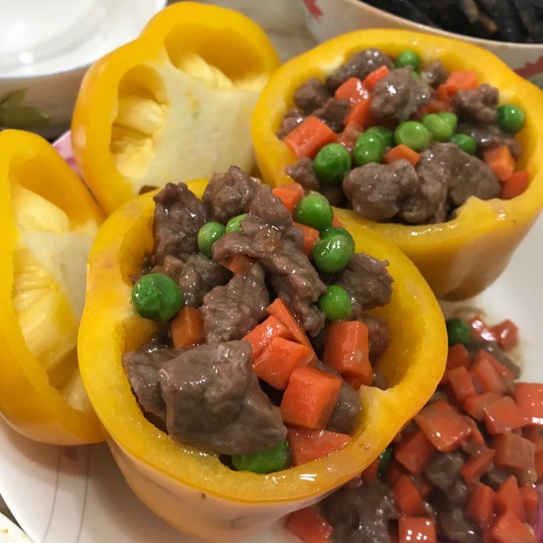 五彩牛肉彩椒盅——打败游戏怪