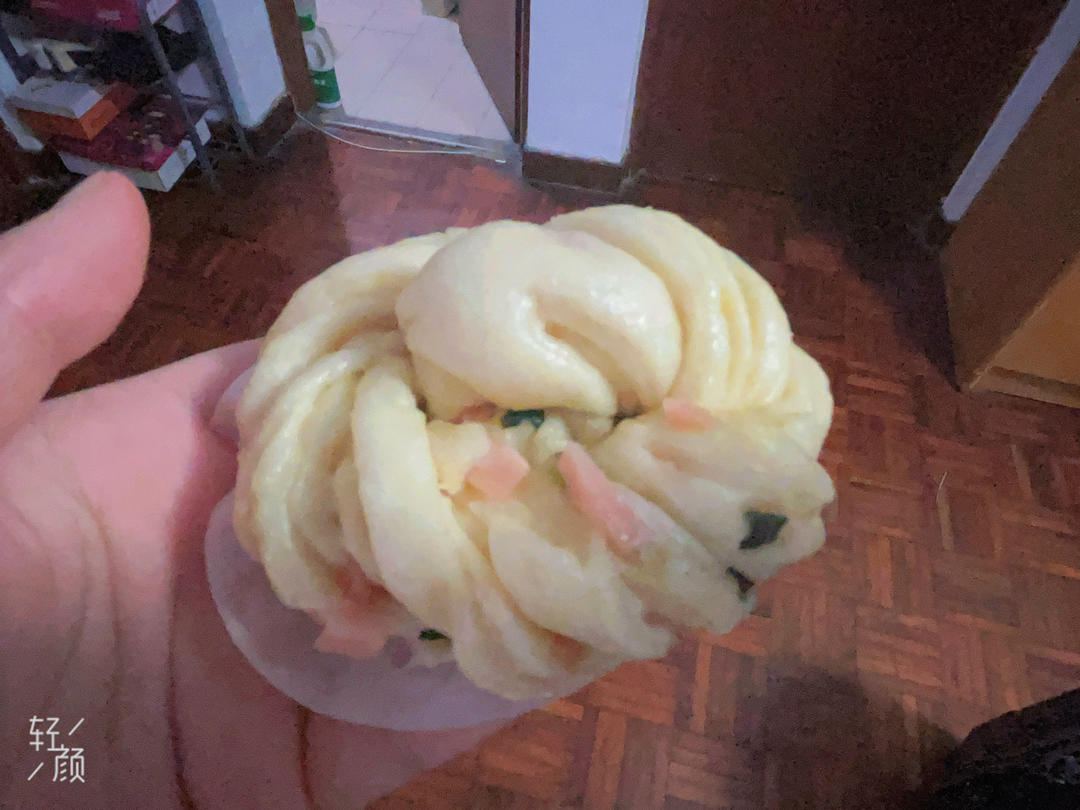 葱花培根花卷，一次发酵｜花样面食早餐