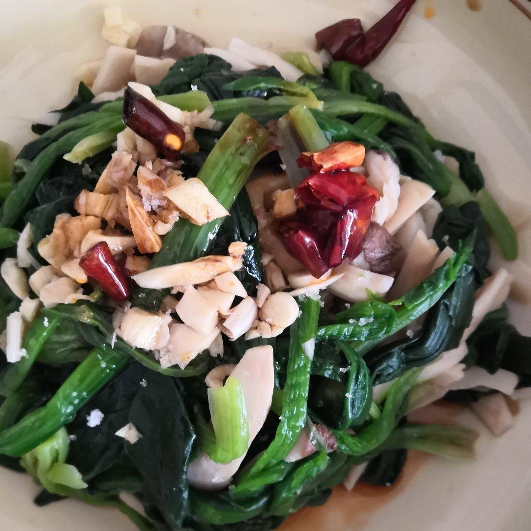 凉拌菠菜金针菇