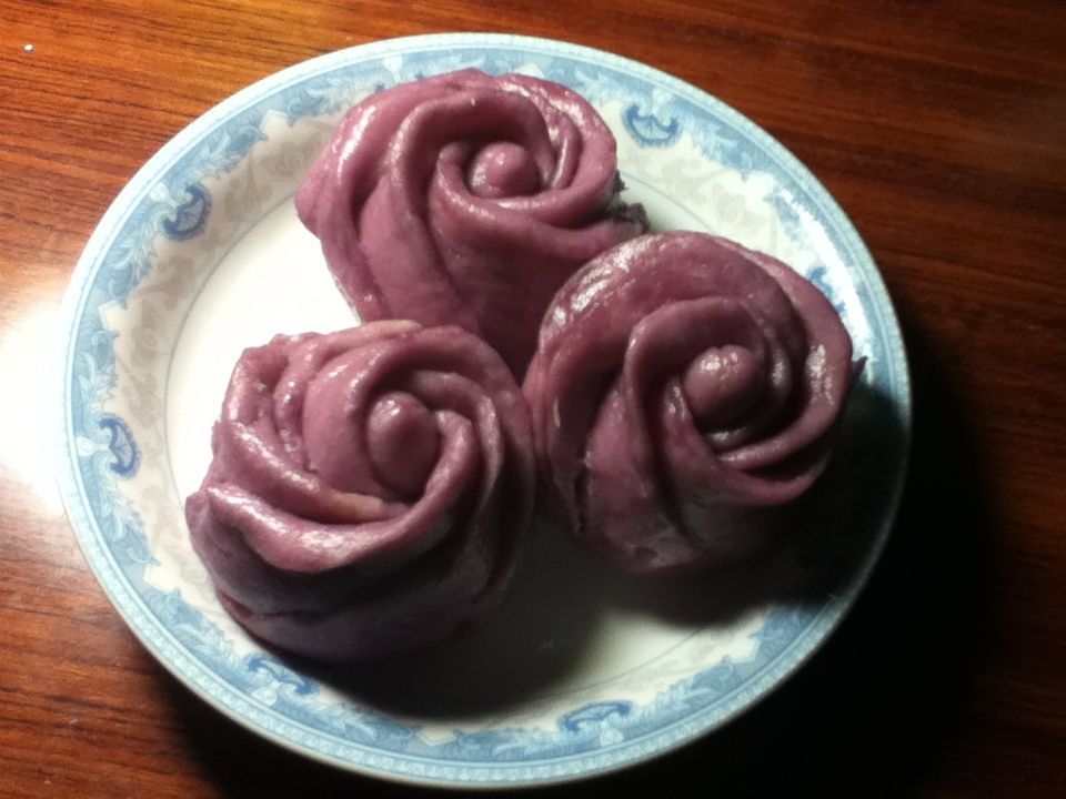 紫薯玫瑰花馒头