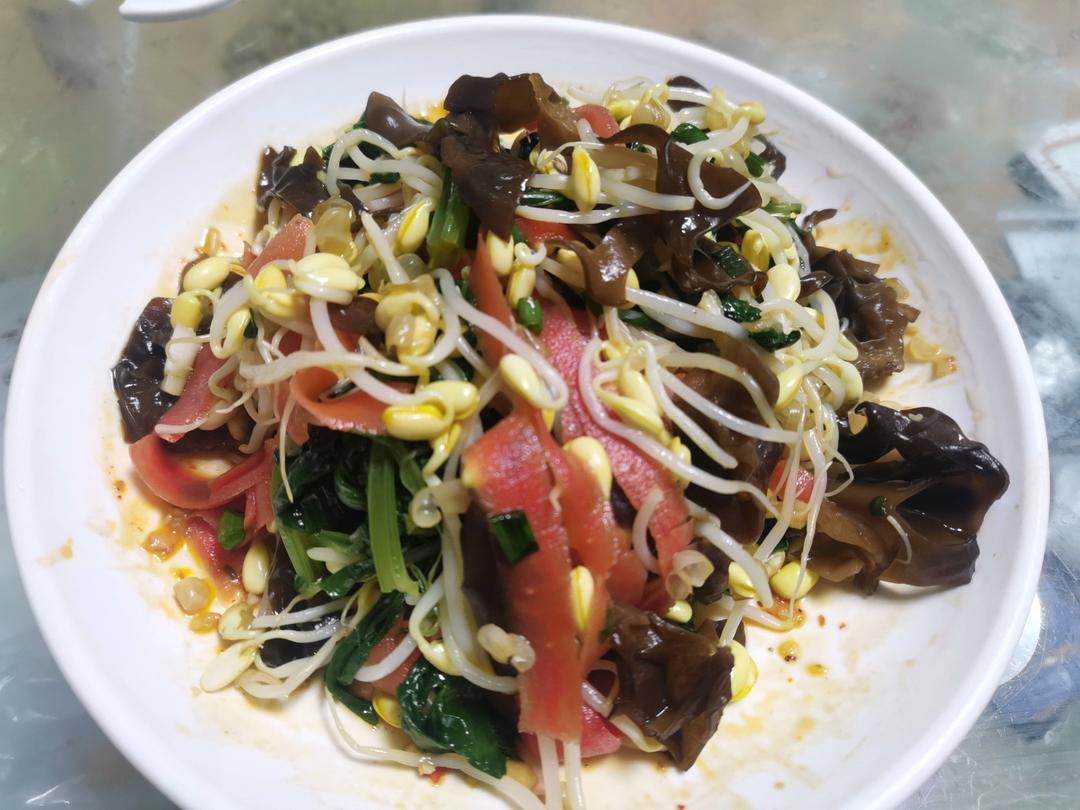 芹菜凉拌绿豆芽