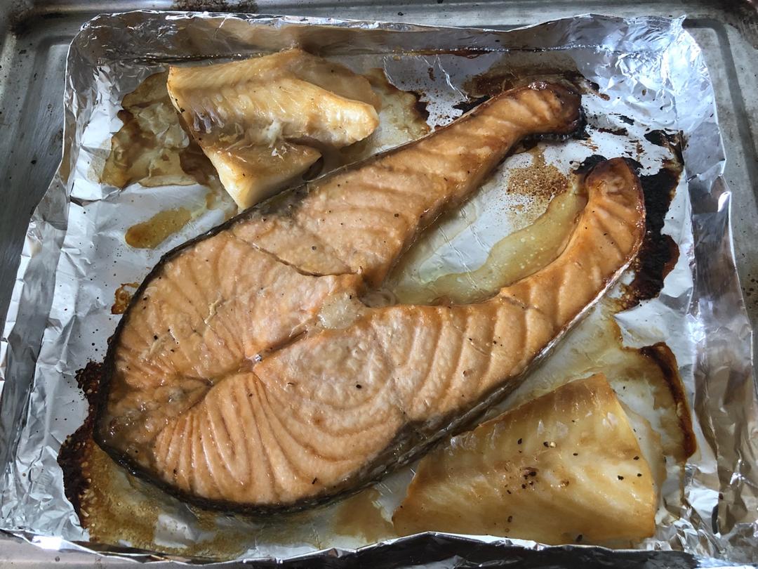 简易烤三文鱼
