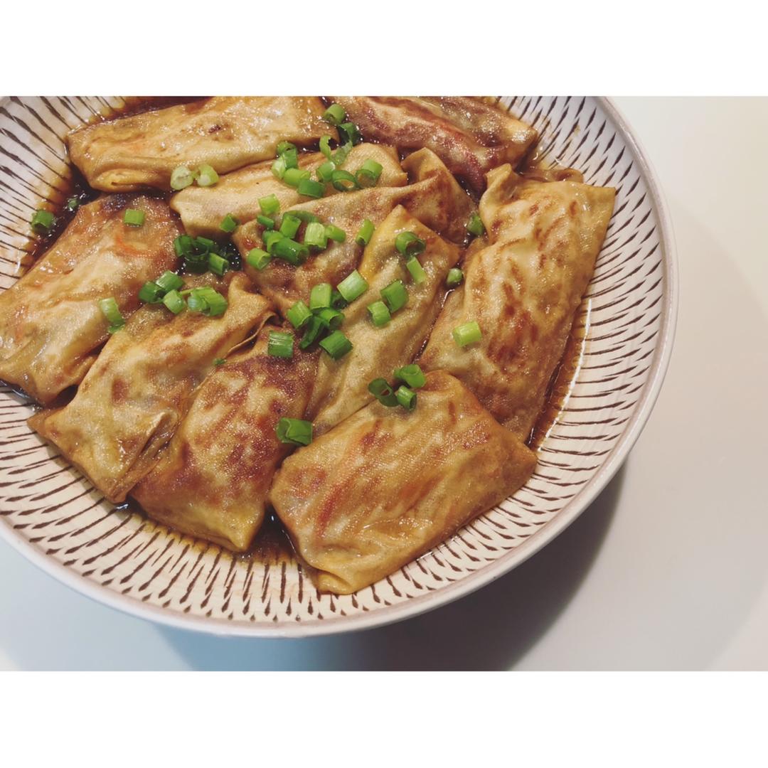 鸢鸢做的豆腐皮素包子