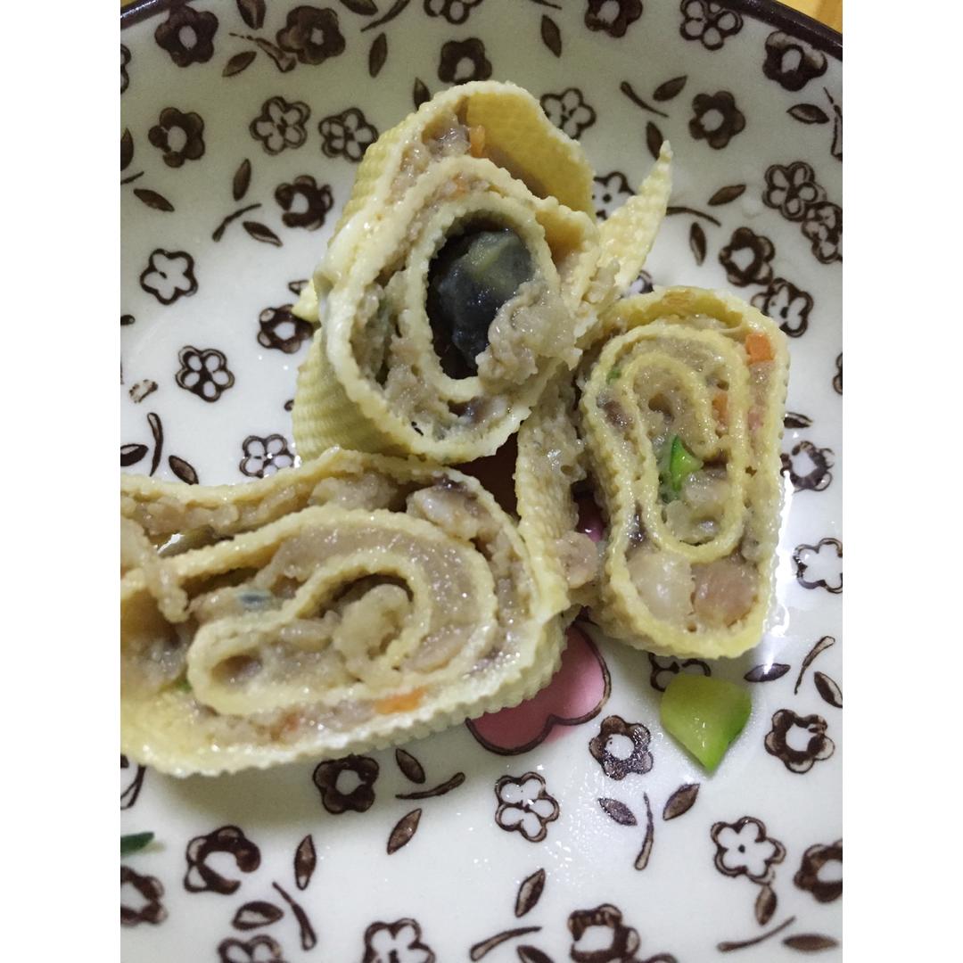 干豆腐蒸肉卷