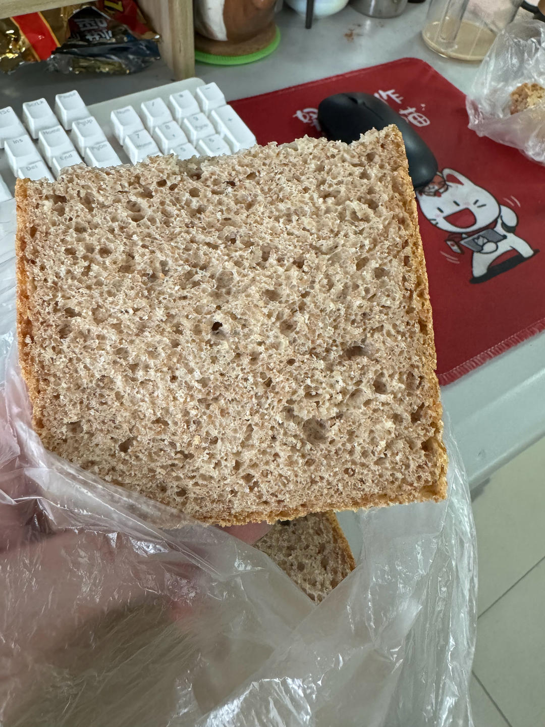 65%全麦吐司 王后粗麸/粗粒全麦粉 无奶低糖低油也可以很松软的粗粒全麦吐司