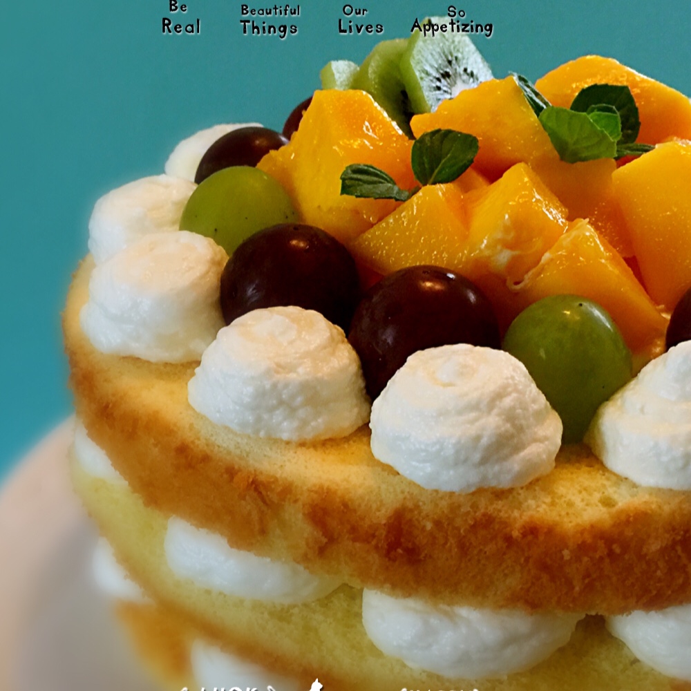 【零失败】不会裱花没关系的水果裸蛋糕 芒果裸蛋糕 完美戚风胚