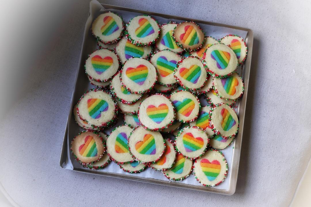 绝对惊呆所有人的彩虹心曲奇（26张超详细图步骤绝对良心）