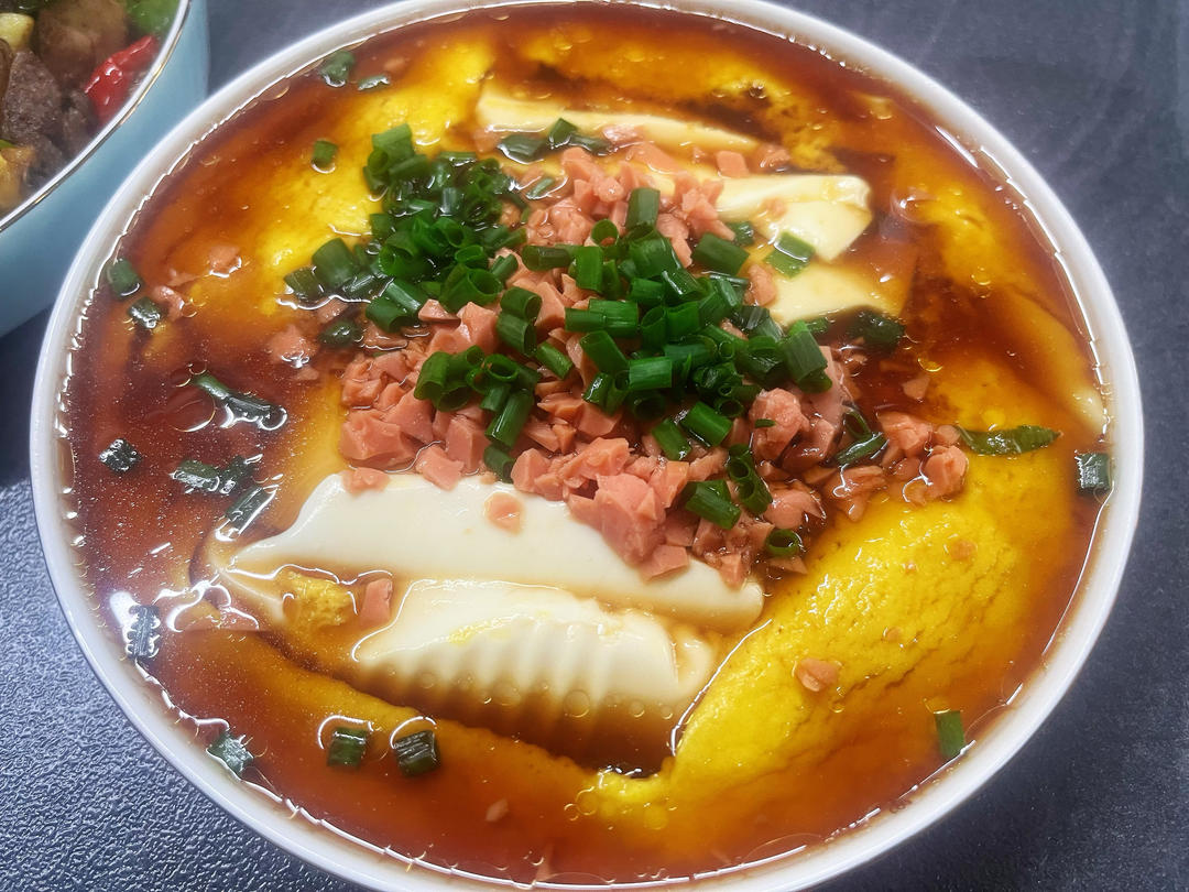 鸡蛋蒸豆腐❗超嫩滑，简单又好吃‼️