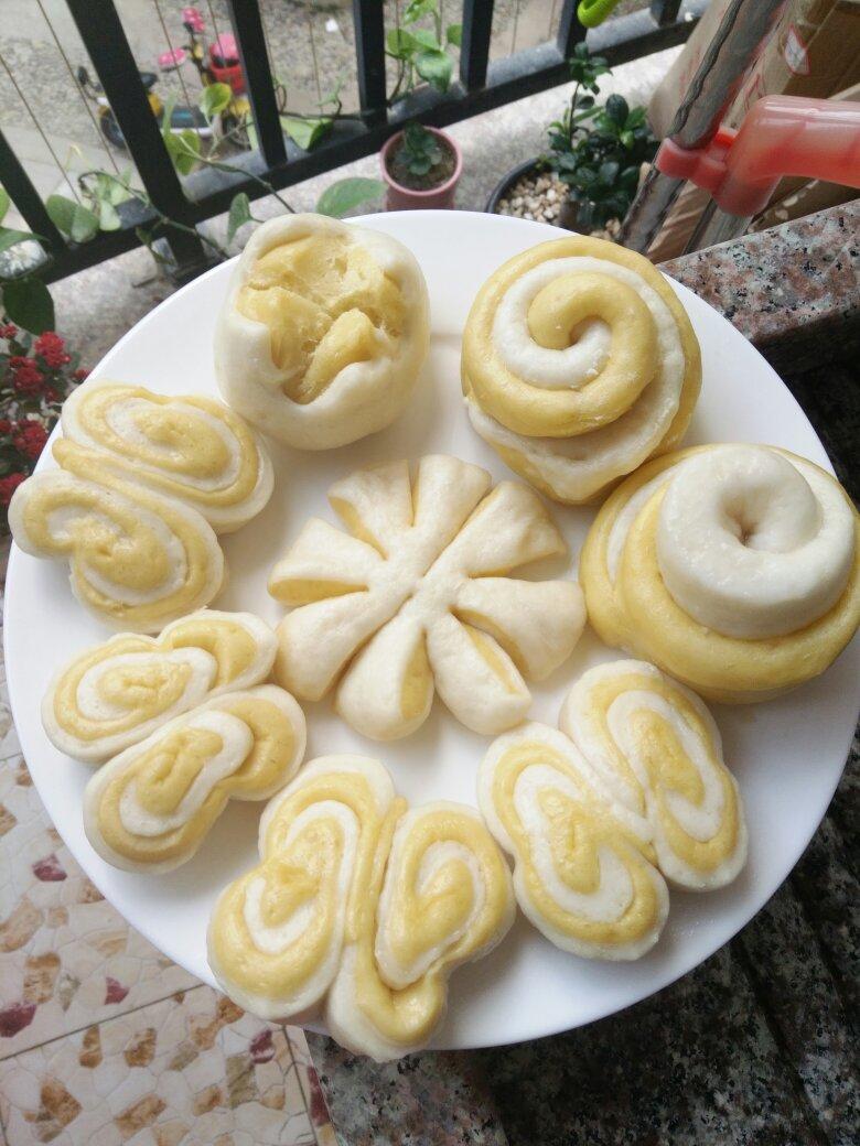 南瓜紫薯花样馒头