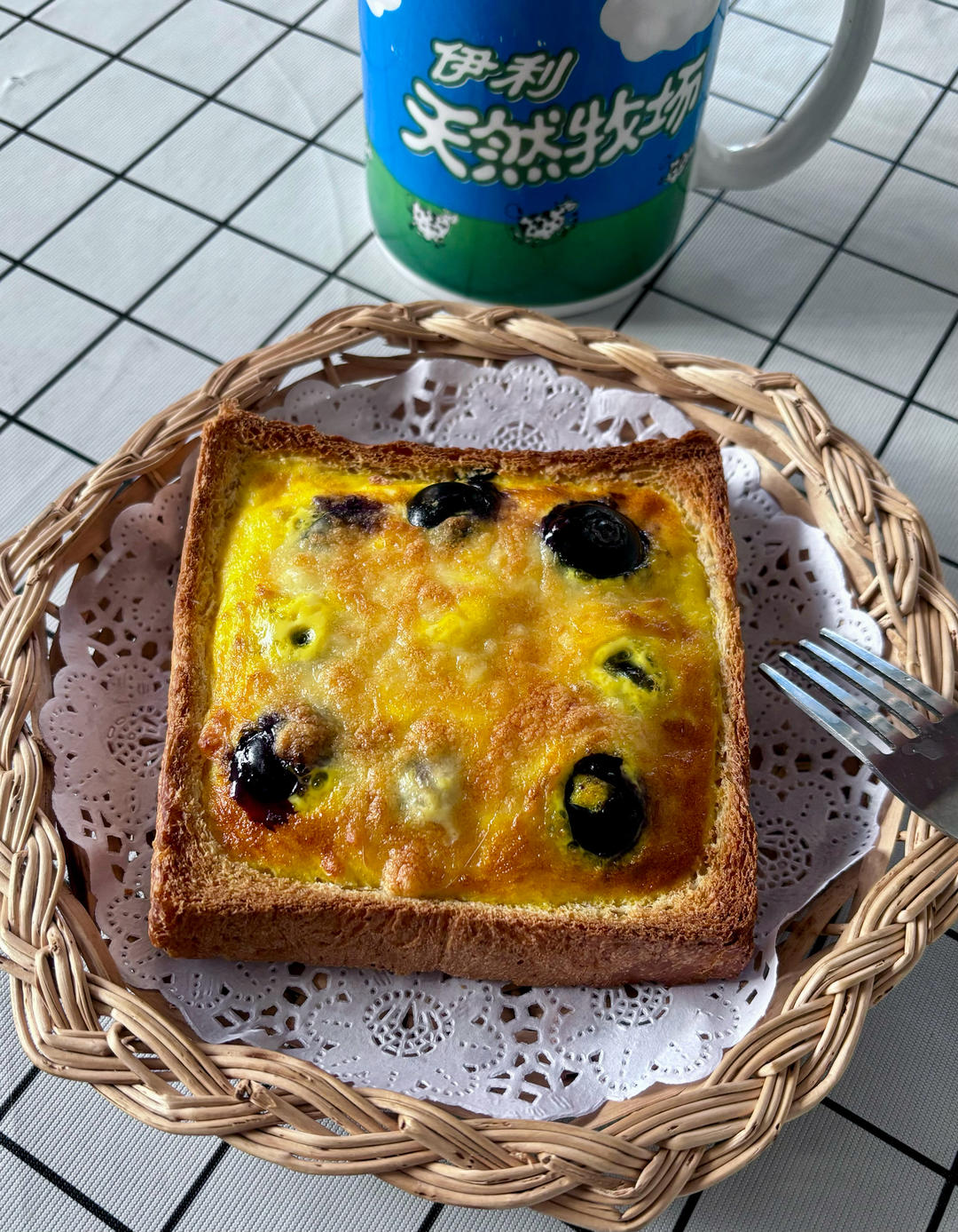 五分钟快手早餐❗️爆浆蓝莓吐司✅好吃解馋