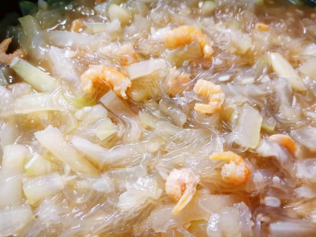 节瓜虾米粉丝煲