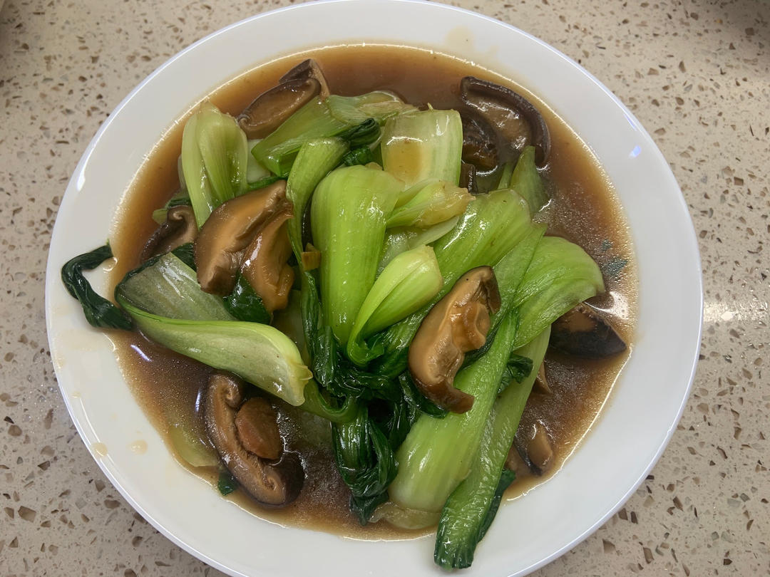 简易版香菇扒油菜