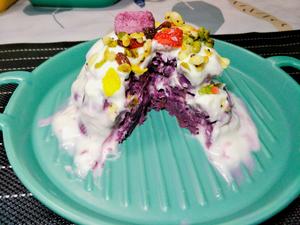 奶香紫薯酸奶蛋糕的做法 步骤6
