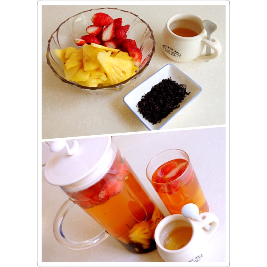 菠萝草莓水果茶