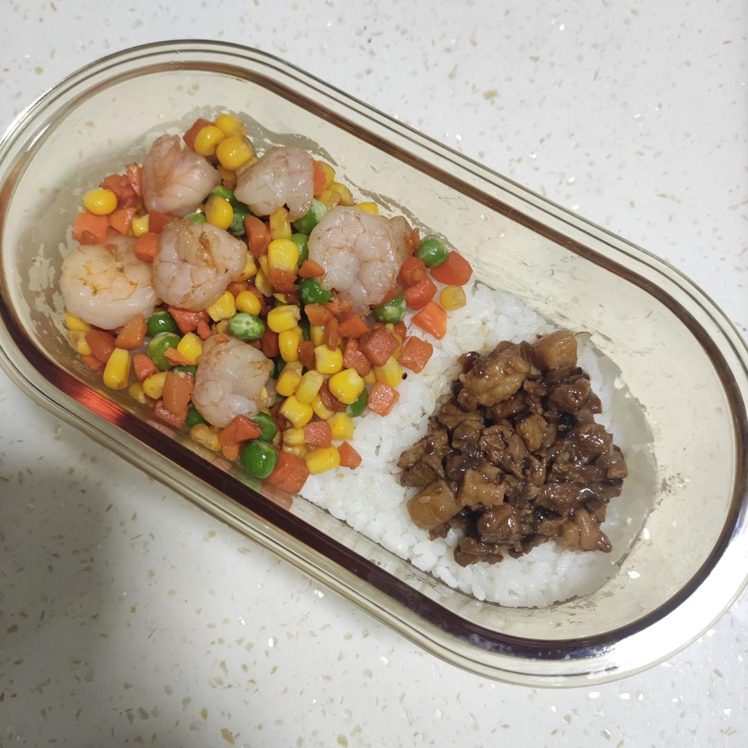 营养餐💯虾仁炒青豆玉米粒