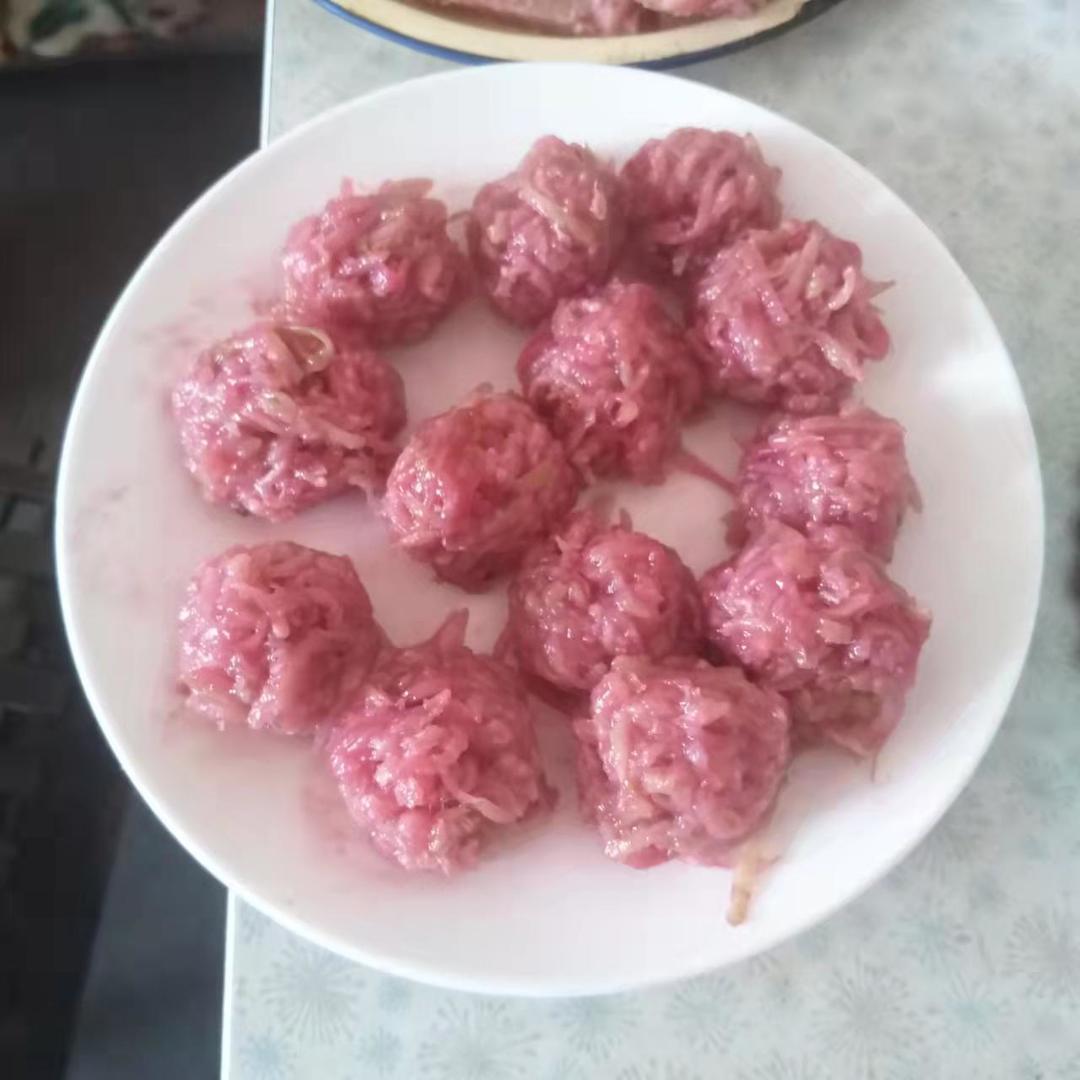 心里美萝卜丸子4（淀粉版）【无油素食】